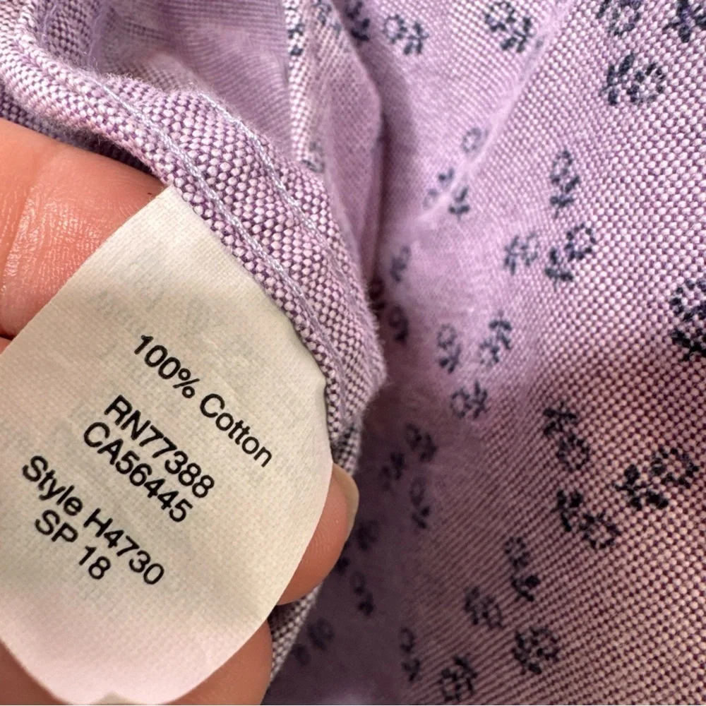 J Crew Flex Purple Button Front Long Sleeve Shirt‎ Mens XL, 17.5, Style H4730